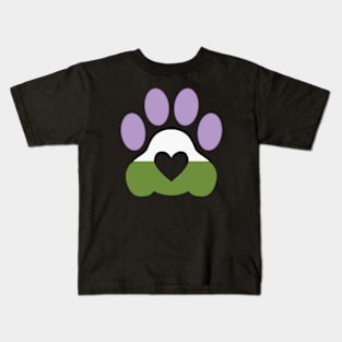 Pride Paw: Genderqueer Pride Kids T-Shirt